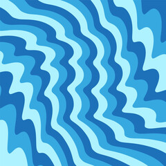 Wavy stripe pattern. Fluid curve motion. Abstract blue Vector. Dynamic liquid texture.