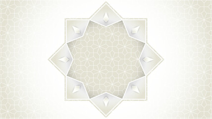 Ornamental mandala design on white and green background. islamic background for islamic holiday
