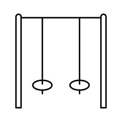 Vector icon depicting two park swings hanging from a simple frame in a playful and inviting design suitable for various applications