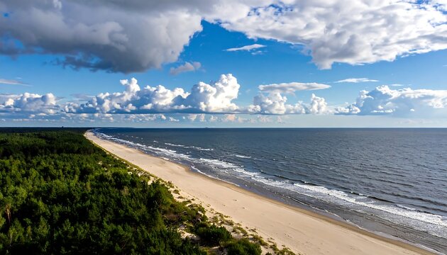 Coastal landscape with forest and ocean