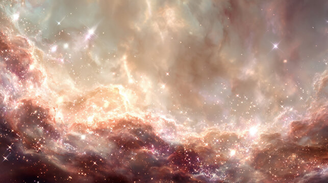 A Galaxy Cluster Glowing in Distant Outer Space - Powered by Adobe