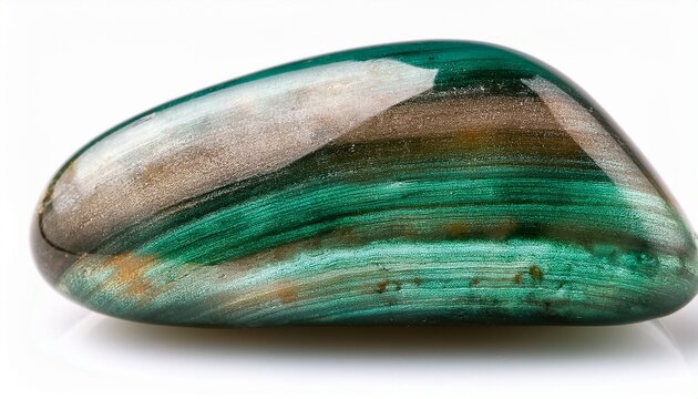 Sample Of Tumbled Vesuvianite Mineral On White