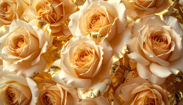 yellow roses background - Powered by Adobe