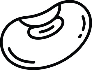 Minimalist hand drawn aduki bean outline icon vector