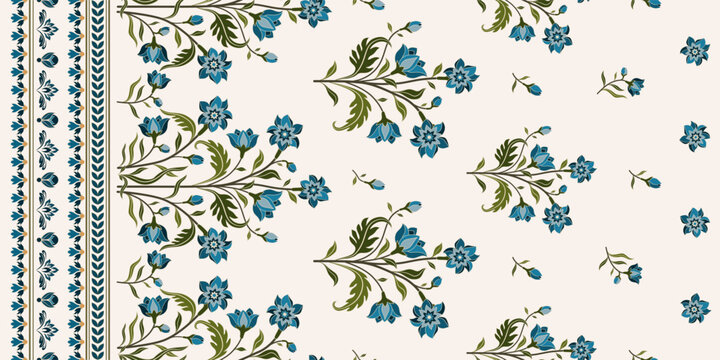 Vector Hand drawn colourful geometric flowers Motifs African boho paisley, seamless patterns with floral for fabric Ethnic Indian Pattern, textiles, clothing, wrapping paper, backdrop, banner.
