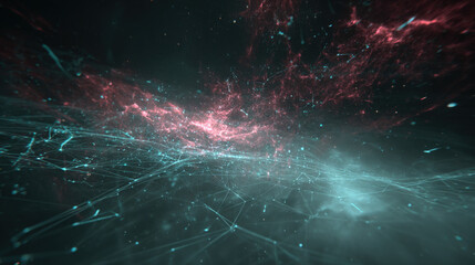 Abstract illustration of constellations forming in outer space