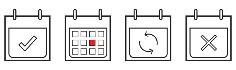 Reminder deadline calendar icon vector in flat style. Event sign symbol