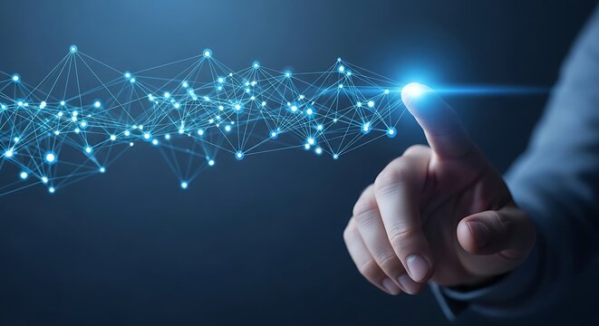 Connecting the dots human interaction with artificial intelligence network concept