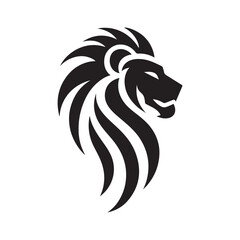 Fototapeta premium tribal warrior lion vector silhouette clip art logo design illustration. abstract warrior lion icon set collections