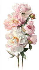 Naklejka premium Colorful peonies in soft shades blooming in spring, capturing nature's beauty and elegance