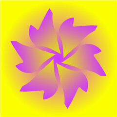 A swirling flower of pink-violet petals blends softly into a glowing yellow aura, creating a vibrant, sun-kissed halo of motion and warmth.