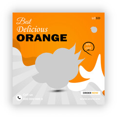Best delicious orange social media post banner design  template   
