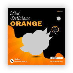 Best delicious orange social media post banner design  template   
