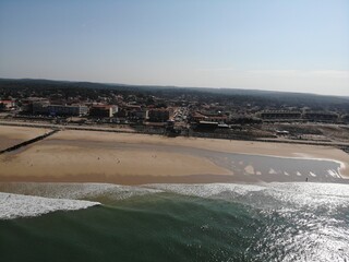 Lacanau et surf vu du ciel
