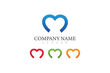 Heart logo icon design template