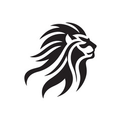 tribal warrior lion vector silhouette clip art logo design illustration. abstract warrior lion icon set collections