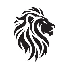 tribal warrior lion vector silhouette clip art logo design illustration. abstract warrior lion icon set collections