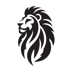 tribal warrior lion vector silhouette clip art logo design illustration. abstract warrior lion icon set collections
