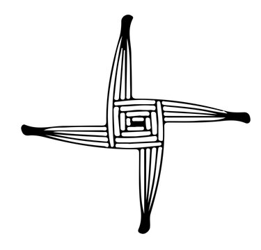 St Brigid reed cross, simple vector graphic