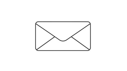 Single closed envelope linear icon for mail and messaging. Simple thin line vector art illustration for communication, correspondence, and postal concepts