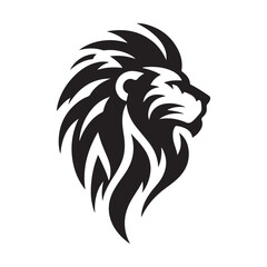tribal warrior lion vector silhouette clip art logo design illustration. abstract warrior lion icon set collections
