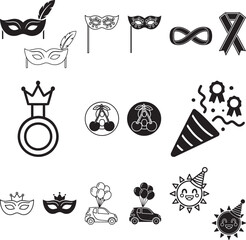 birthday icon set collection