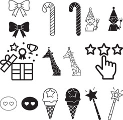 birthday icon set collection