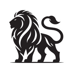 tribal warrior lion vector silhouette clip art logo design illustration. abstract warrior lion icon set collections