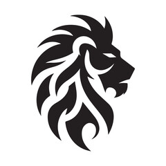 tribal warrior lion vector silhouette clip art logo design illustration. abstract warrior lion icon set collections