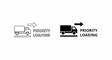 Delivery Truck with Priority Loading Sign Symbolizing Fast Shipping and Express Delivery