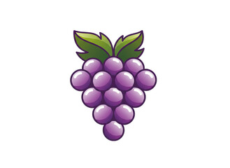 Cluster Of Purple Grapes Pixel Art Style Isolated On Black Background With Green Leaves Vibrant Fruit Detailed Texture