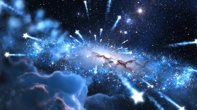 Cosmic display of celestial bodies abstract render