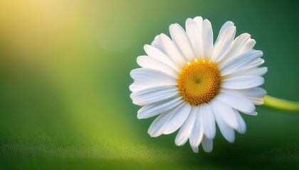 White Daisy Flower On Green Background