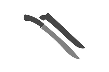 Machete vector icon isolated on white background.