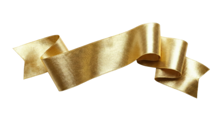 Gold ribbon banner waving. Celebration tape concept