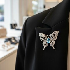 Beautiful Ornate Butterfly Jewelry Piece in a Luxurious Background