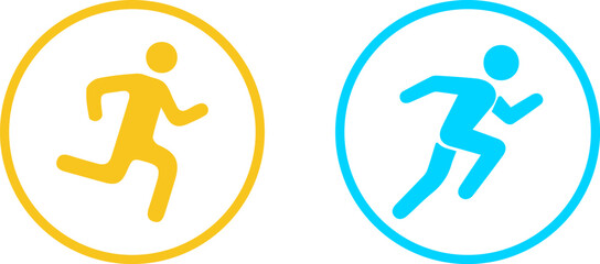 Surfer sport sign vector illustration of a running athlete silhouette on the beach