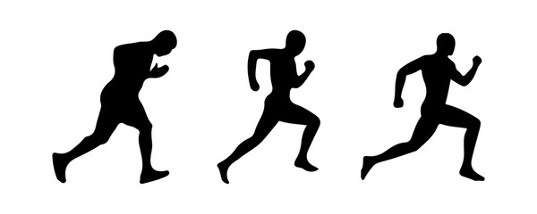 vector silhouette of running man silheoutte