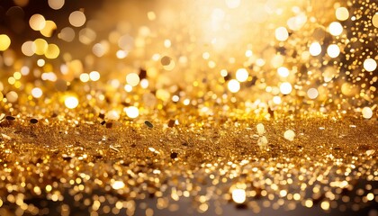Golden Glitter Confetti Close Up