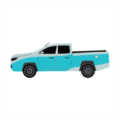 Pickup Truck in Side View, Urban Setting, Illustration, Modern Environment, Creative Concept