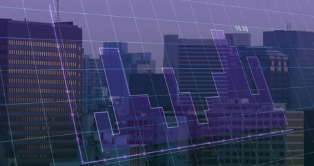 On data updating, skyline overlay animating step chart rising, filling, collapsing, showing trends - Powered by Adobe