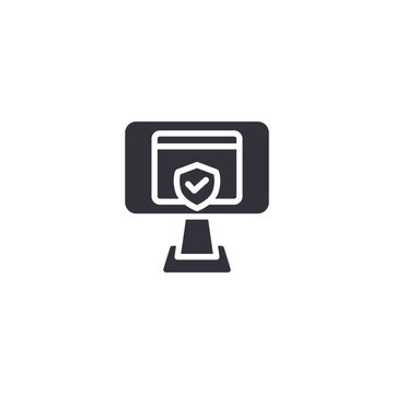 Computer monitor displaying bug symbol to illustrate malware detection, spyware threats, and antivirus protection warning.