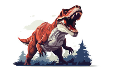 t-rex isolated vector style with transparent background illustration