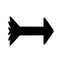 Black vector arrow pointing to the right, a symbol of direction