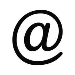 A single black at symbol on a clean white isolated background