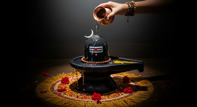 Jalabhishek of Lord shiva in the morning