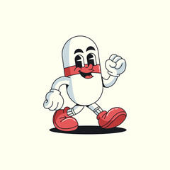 Cartoon Cute pil Vector illustration hand drawn