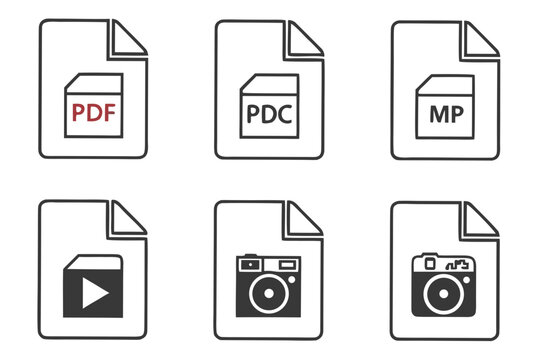 Document File Icons With Various Content Symbols vector illustration