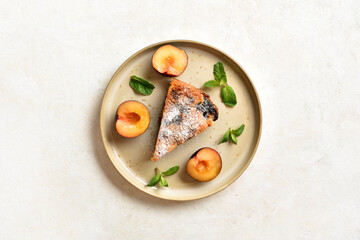 Delicious autumn homemade plum pie