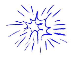 Explosion Effect Crayon Chalk Drawing Doodle Vector